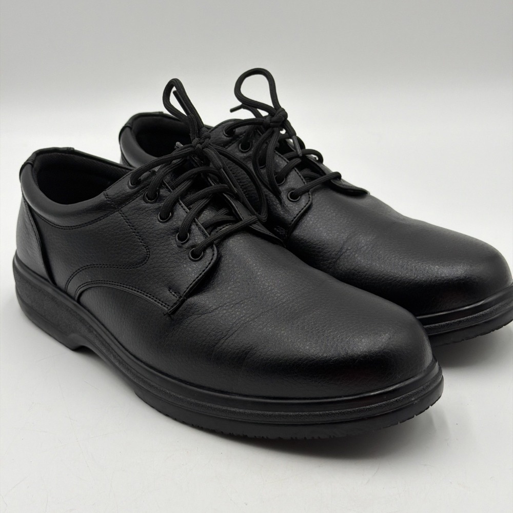 Deer Stags Men's 13 Wide DS Work Manager Slip and Oil Resistant Black Shoes